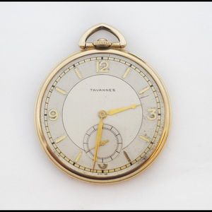 Tavannes Antique 10k Gold Filled Chrono Pocket Watch